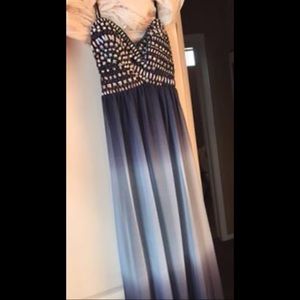 Blue ombré long dress